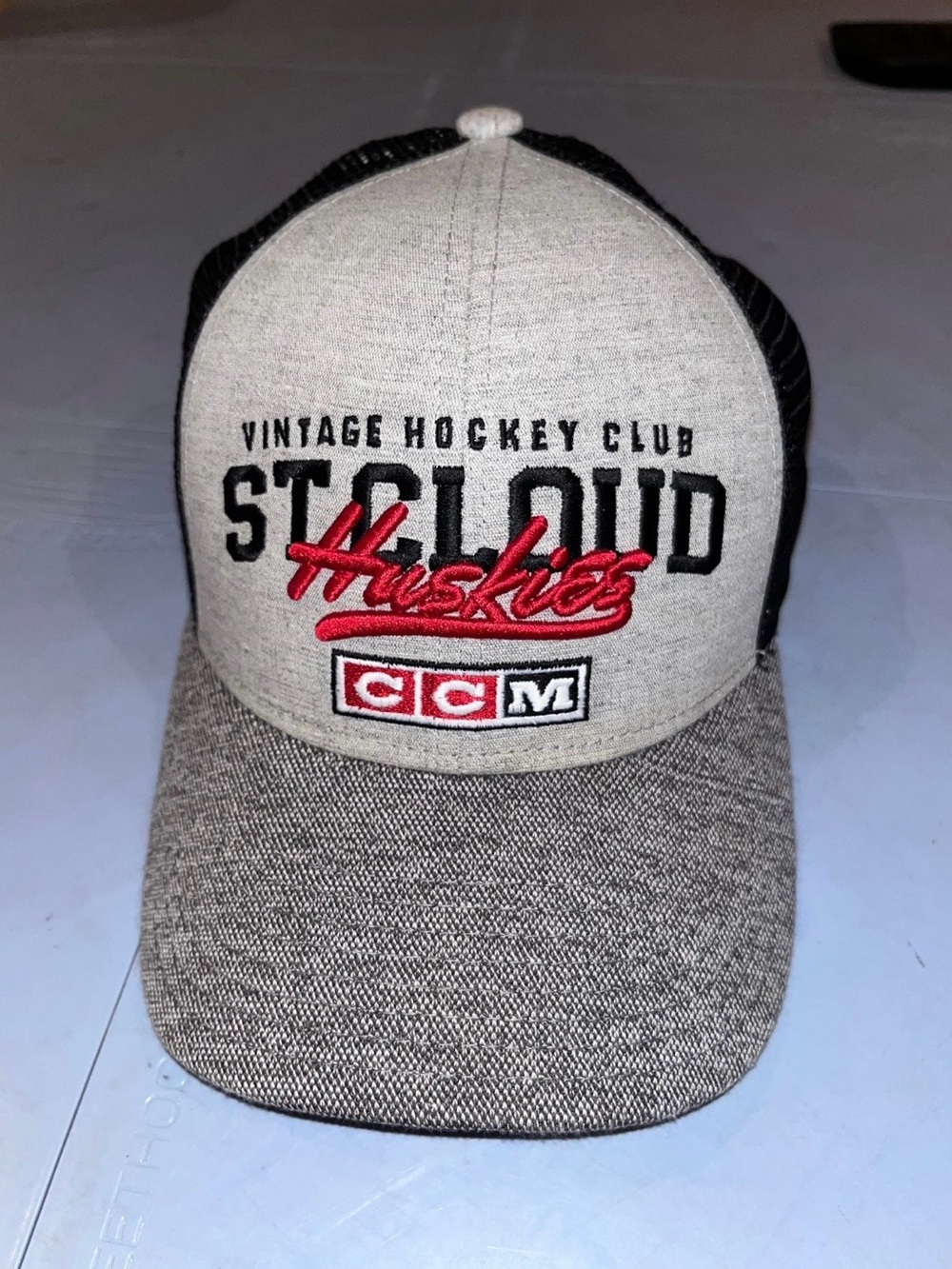 CCM St. Cloud Huskies Hat in Gray, Black & Red